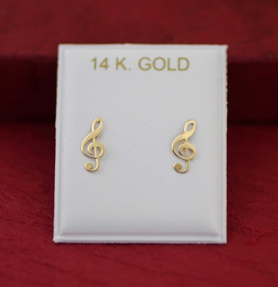 Golden clef earrings sale
