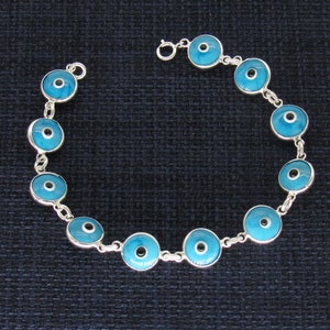 Evil Eye Bracelet, Sterling Silver Evil Eye Chain Bracelet, Sterling Silver Charm Bracelet, Multi Evil Eye Bracelet, Protection Bracelet