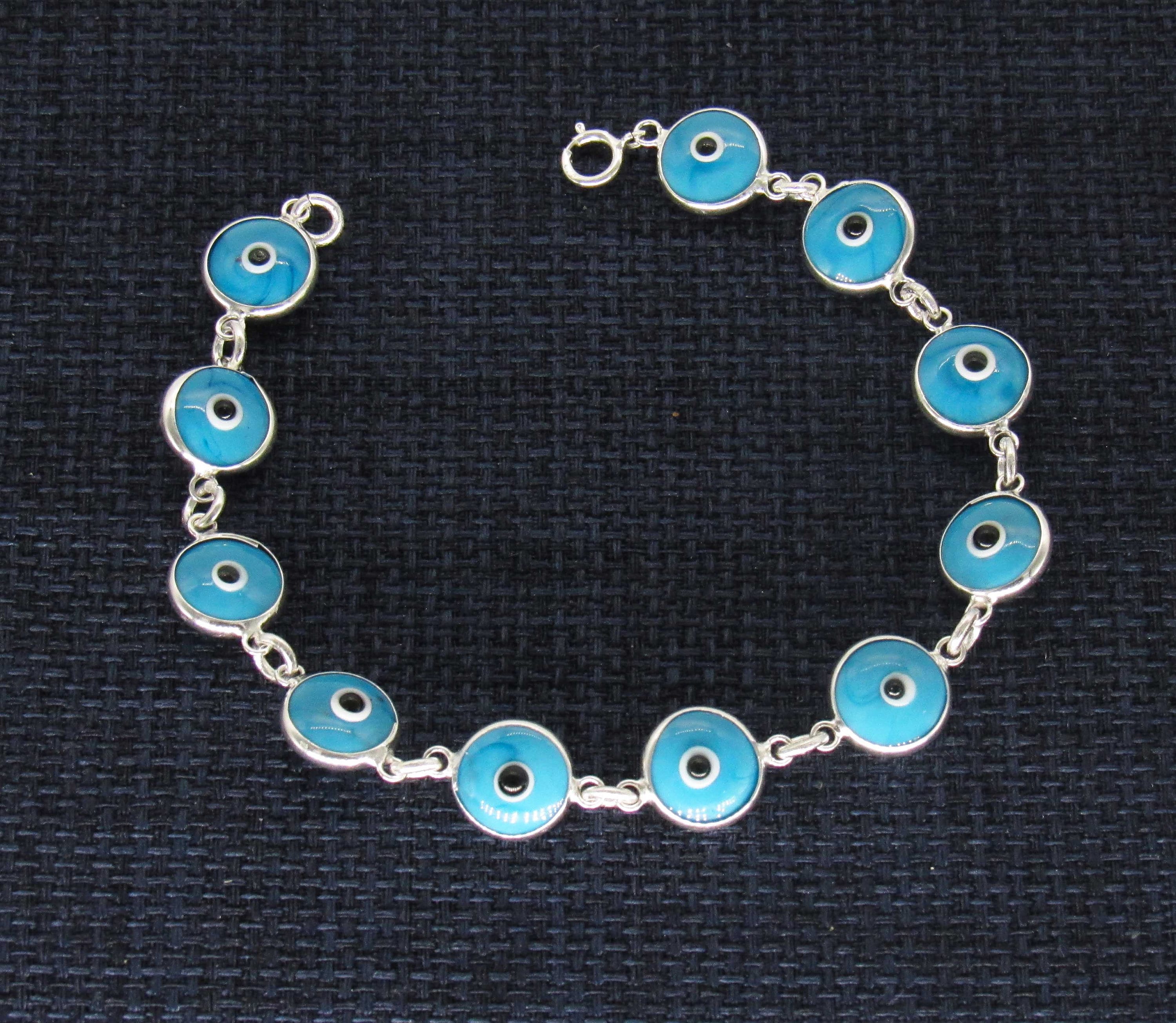 Evil Eye Bracelet, Sterling Silver Evil Eye Chain Bracelet, Sterling Silver Charm Bracelet, Multi Evil Eye Bracelet, Protection Bracelet