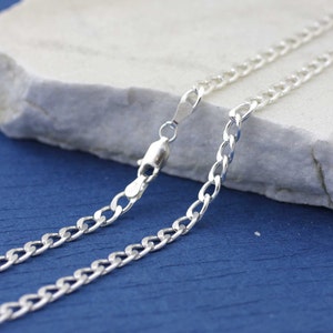 Sterling Silver Curb Chain, Fine Necklace with Lobster Clasp, Solid 925 Sterling Silver Curb Chain, Sterling Silver Cuban Link 28mm