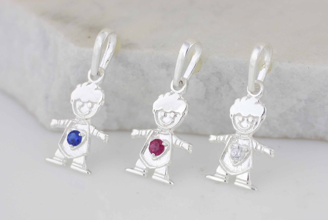 Sterling Silver Little Boy Necklace, Silver Boy Pendant, Boy Charm