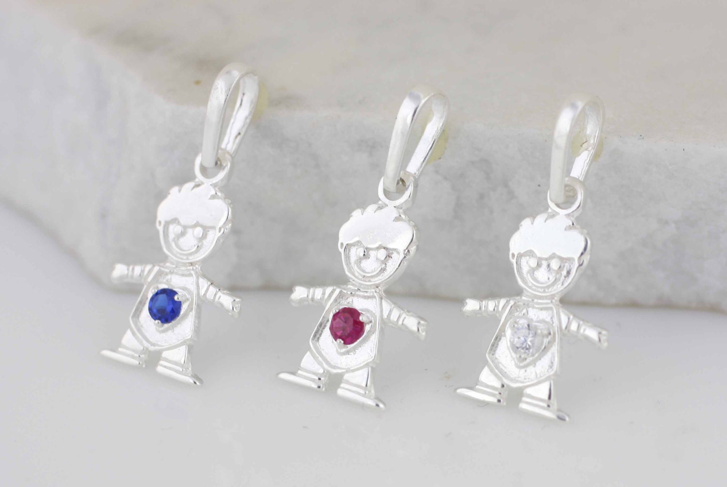 thumbnail interactive-video image 1 of Little Boys Brothers Son Twins Dangle Bead Charm For Silver European Bracelet – Handmade Pewter 1 of 3