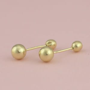 14k Yellow Gold Ball Studs Earrings, 5mm Ball Stud Earrings 14K Gold, 14K Gold Ball Stud Earrings, 14k Ball Screw Back, 14K Girls Studs