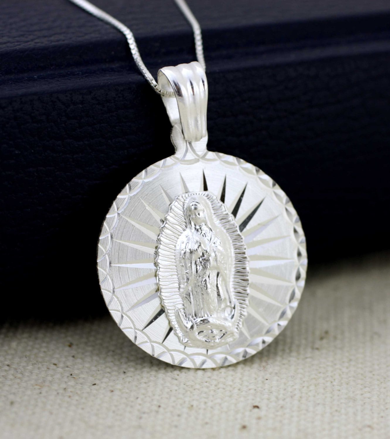 Sterling Silver Our Lady of Guadalupe Medal Virgen De Guadalupe Necklace Virgin Guadalupe Pendent Virgin Mary Necklace Guadalupana Etsy