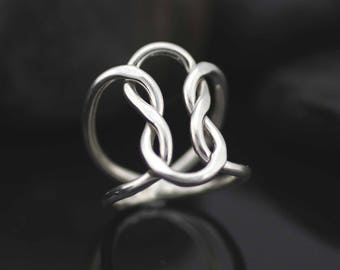 Sterling Silver Lasso Ring, Silver Armord Ring, Modern Boho Ring, Silver Long Ring, Sterling Silver Wire Ring, Silver Long Filigree Ring,