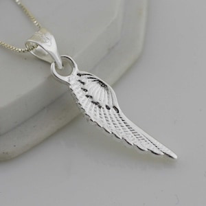 Angel Wing Necklace, Sterling Silver Wing Necklace, Small Angel Wings, Angel Wing Charm, Sterling Silver Angel Wing pendant, Silver Wing