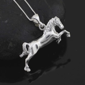 Silver Horse, Sterling Silver Horse Necklace, Horse Pendant, Silver Horse Necklace, 925 Solid Sterling Silver Horse, Animal jewelry image 2