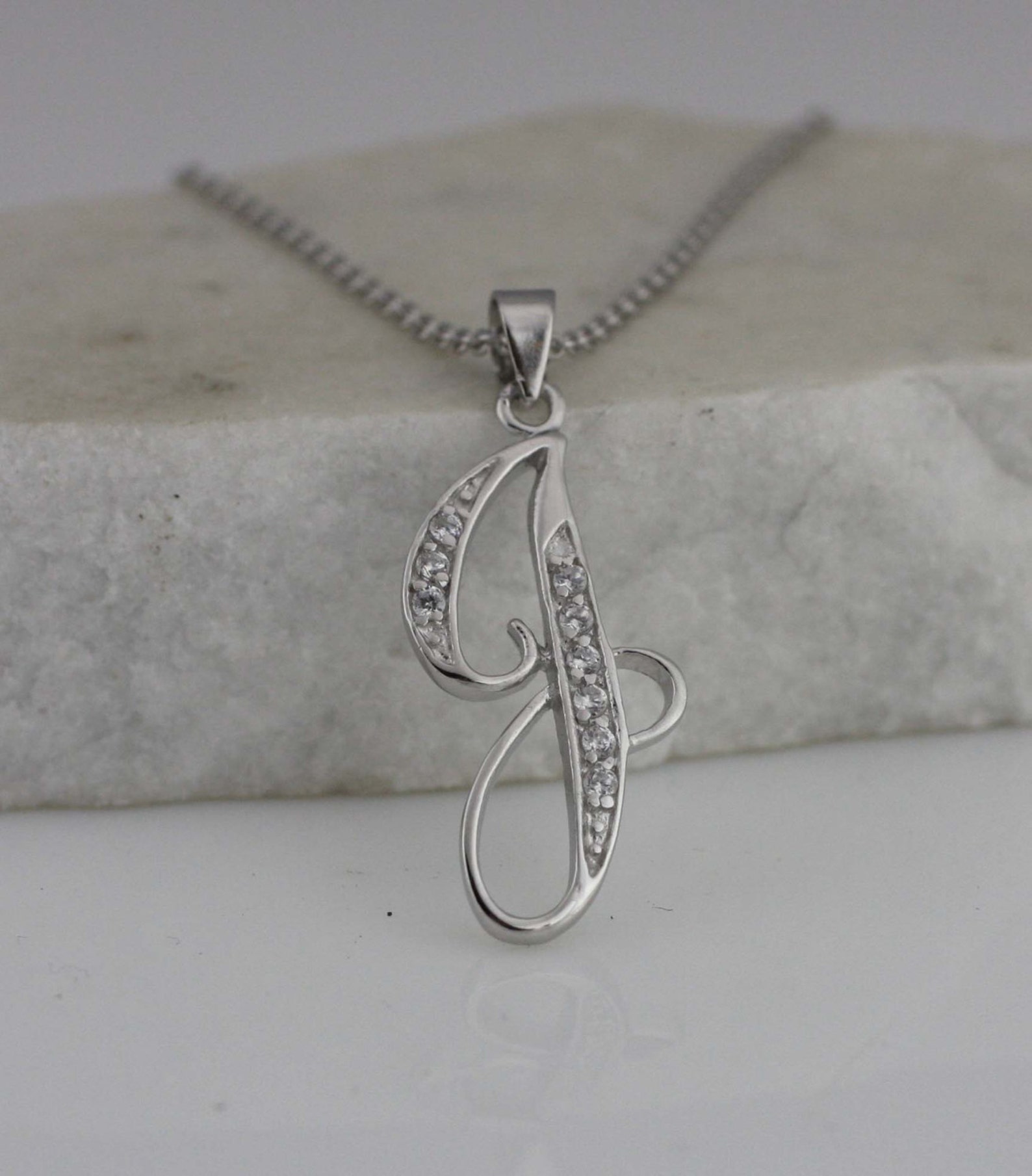 Letter j silver necklace Clearance