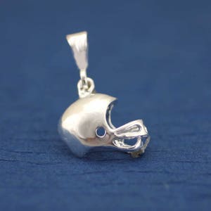 Sterling Silver Football Helmet Necklace, NFL Helmet Necklace, Sterling Silver Helmet Pendant, College Football Necklace, NCAA Necklace