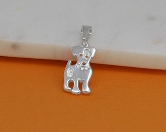 Sterling Silver Dog Necklace, Silver Jack Russell Terrier Dog Necklace, Sterling Silver Dog Jewelry, Animal Jewelry,  Terrier Charm