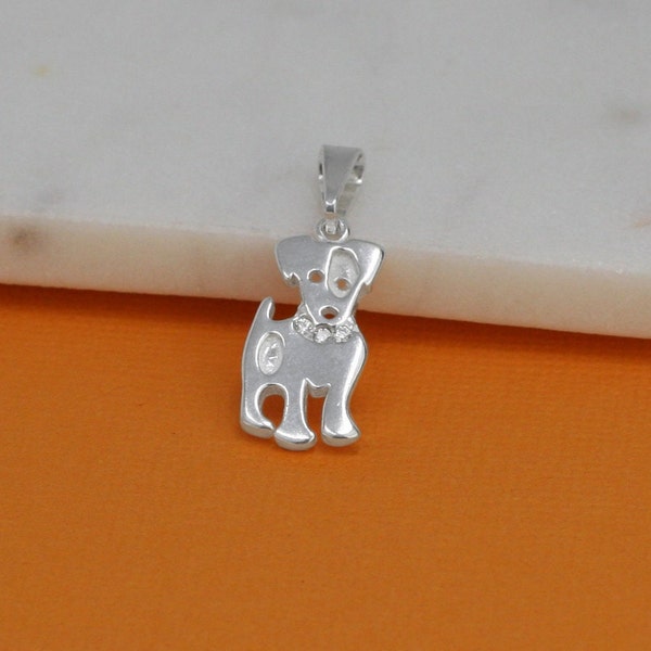 Sterling Silver Dog Necklace, Silver Jack Russell Terrier Dog Necklace, Sterling Silver Dog Jewelry, Animal Jewelry,  Terrier Charm