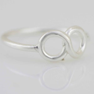 Sterling Silver Knuckle Ring, Sterling Silver Midi Ring, Silver Knuckle Infinity Ring, Silver Minimalist Infinity Ring, Silver Infinity Ring