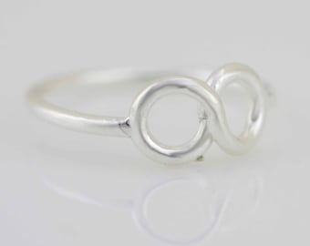 Sterling Silver Knuckle Ring, Sterling Silver Midi Ring, Silver Knuckle Infinity Ring, Silver Minimalist Infinity Ring, Silver Infinity Ring