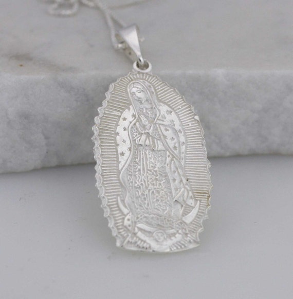 Silver guadalupe deals pendant