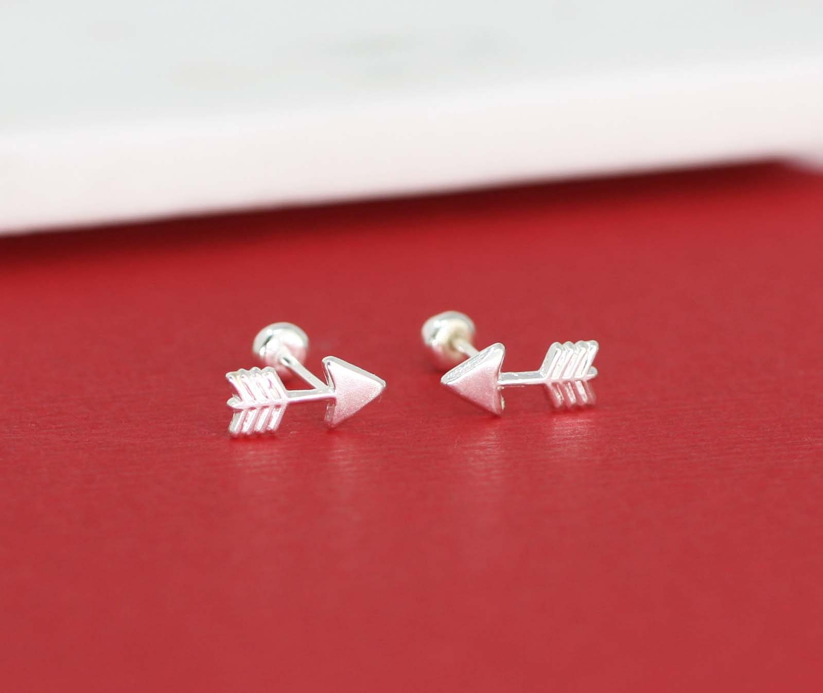 Sterling Silver Arrows Stud Earrings Silver Arrow Earrings Etsy