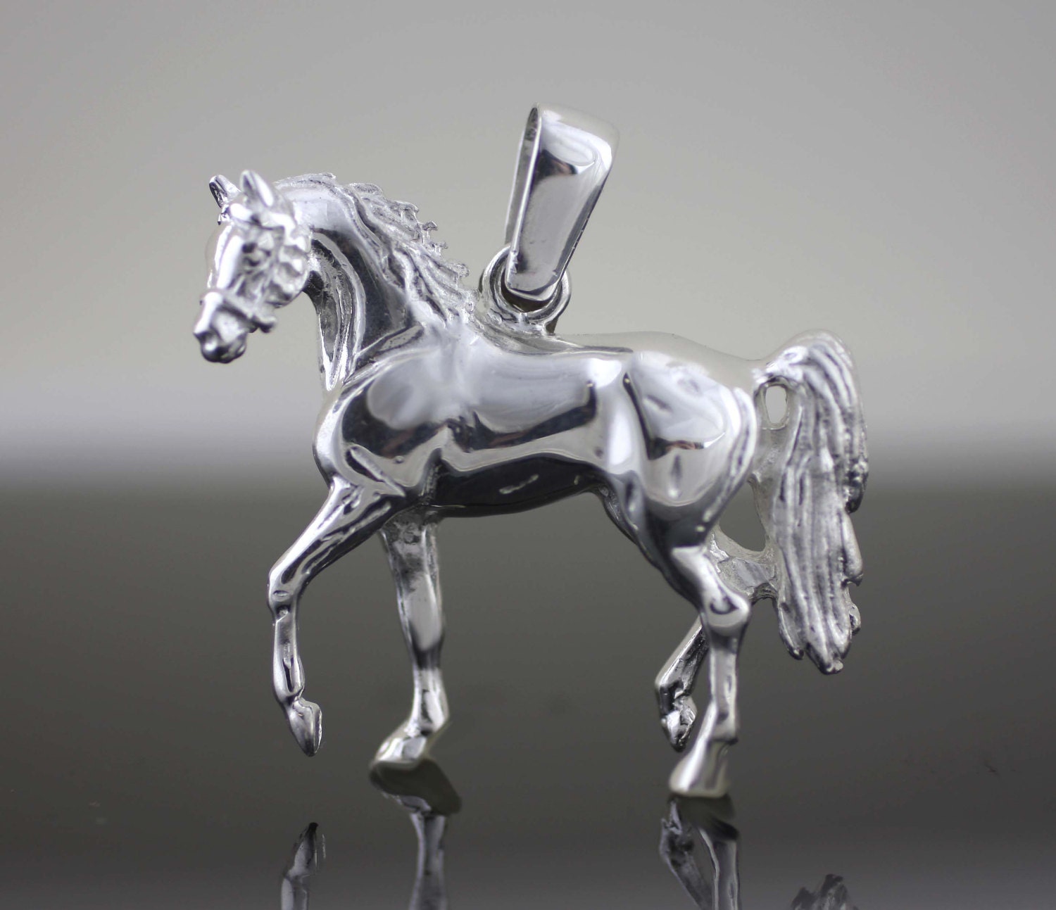 Silver Horse Sterling Silver Large Horse Necklace XL Horse Etsy