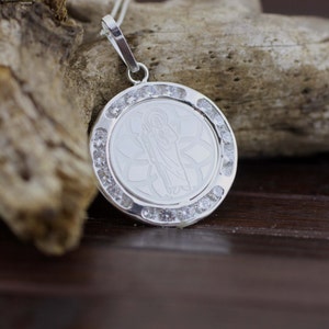 Saint Jude Necklace, Sterling Silver St Jude Necklace, Silver Saint Jude Apostle Necklace, Silver St Jude Medal, San Judas Tadeo