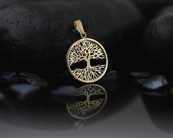 14k Gold Tree of Life Necklace, Tree-of-Life Necklace, 14K Tree of Life Necklace,  Sacred Tree, Gold Tree of Life, Tree of Life pendant