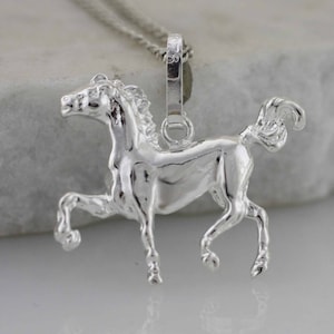 Silver Horse, Sterling Silver Horse Necklace, Horse Pendant, Horse Charm, 925 Solid Sterling Silver Horse, Silver Dancing Horsey, Caballo