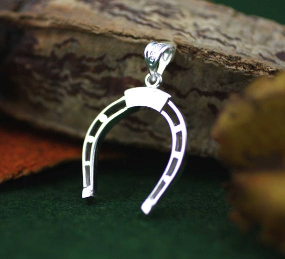 Pendenti con ciondolo a ferro di cavallo blu per donna uomo gioielli Vintage fortunati in argento Sterling 925  36