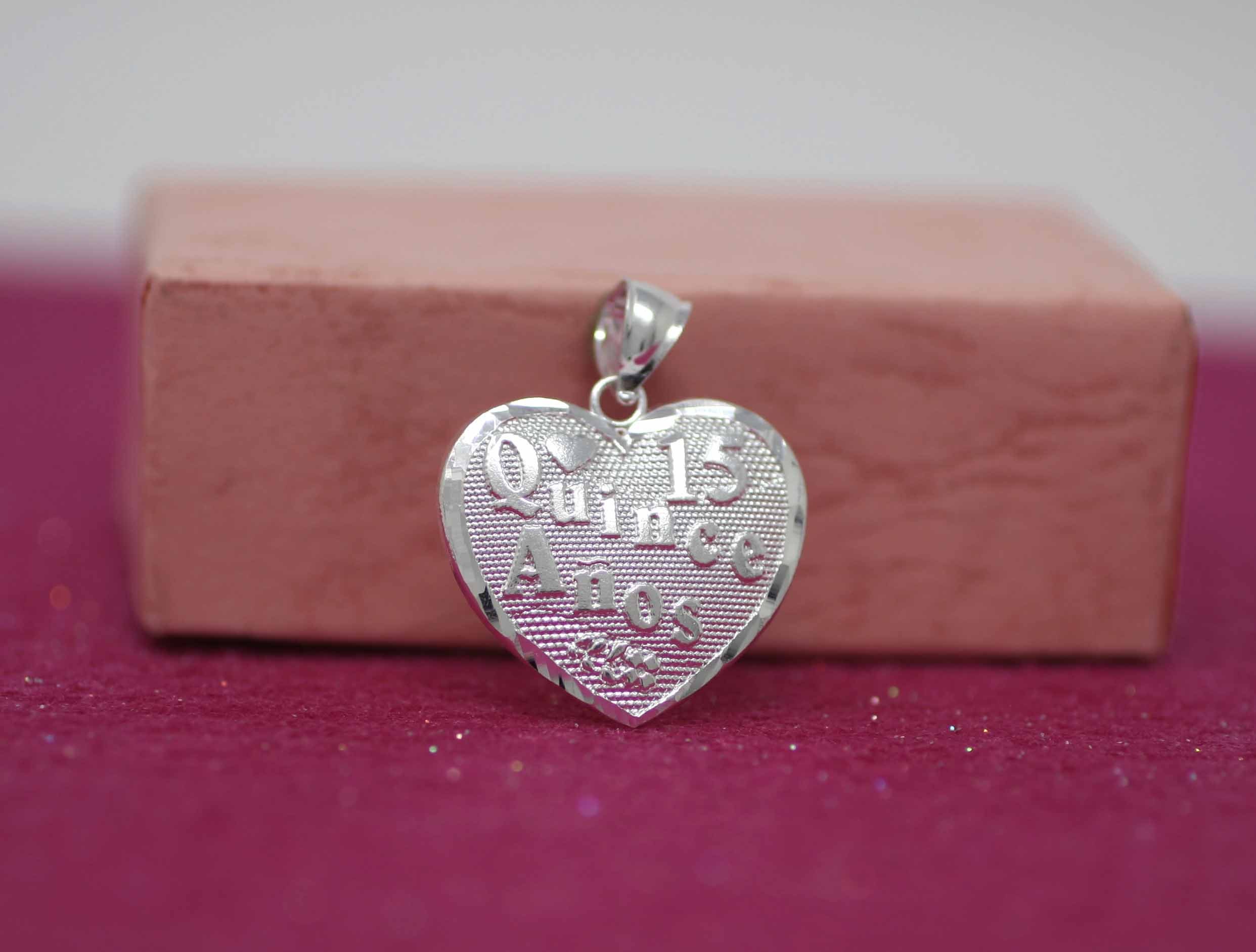 Sterling Silver Quinceañera Necklace, Mis Quince Necklace, Silver Heart  Quinceañera Pendant, Fifteen Celebration, Princess Heart Necklace - Etsy  Canada