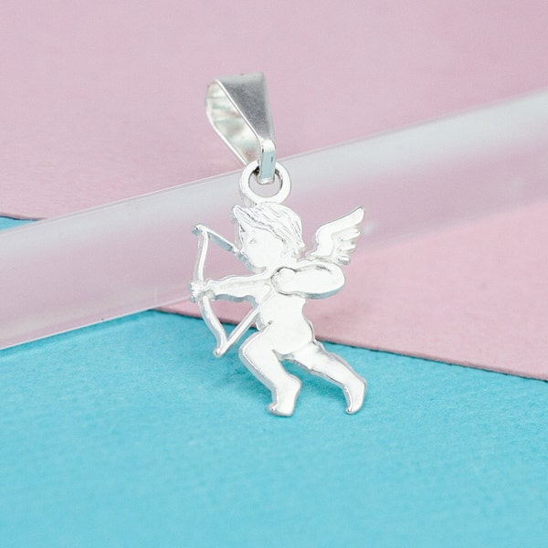 Sterling Silver Angel Pendant, Silver Cupid Necklace, Eros Necklace, Silver Cupid, Silver Cherubim Necklace, Sterling Silver Angel necklaces