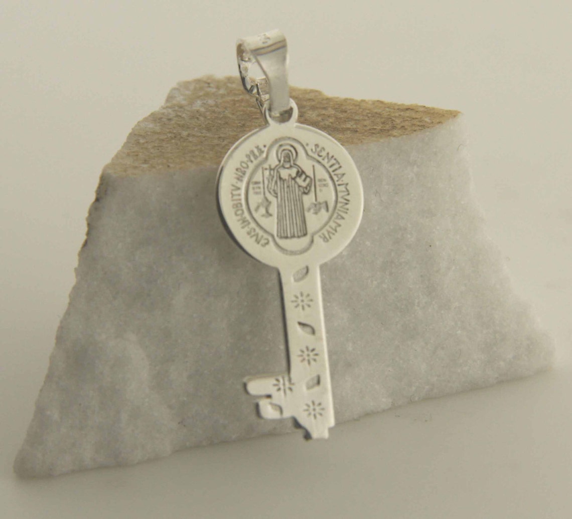 St Benedict Key. St Benedict Key in Silver. St Benedict Key Etsy