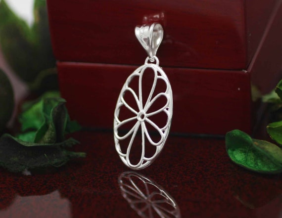 Sterling Silver Oval Necklace, Silver Modern Necklace, Silver Geometric Necklace, modern geo jewelry, Silver Boho Necklace, Vitral