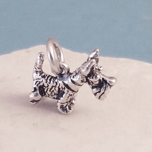 Sterling Silver Scottish Terrier Dog Necklace, Silver Dog Necklace, Sterling Silver Scottish Terrier Charm, Silver Pet Necklace
