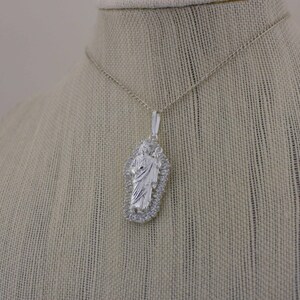 St Saint Jude Thaddeus Protect Us Oval Pendant - 925 Sterling Silver Religious Jewelry