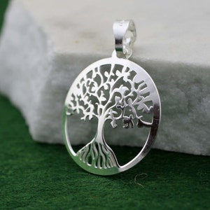 Tree-of-Life Necklace, Sterling Silver Tree of Life Necklaces, Tree of Life Pendant, Tree of Life, Sacred Tree, Family Tree of Life Necklace image 2