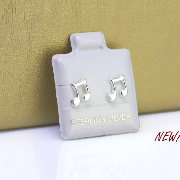 Silver Musical Note Stud Earrings, Sterling Silver Musical Note Earrings, Music Lover Earrings, Ottava, Gift for music lover, Girl Earrings