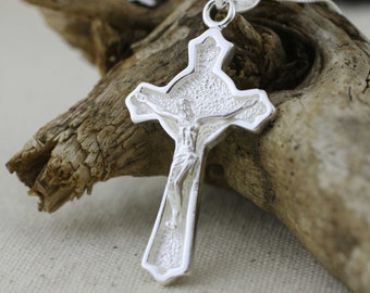 Sterling Silver Cross Necklace, Medieval Cross Necklace, Crucifix Cross Pendant, Solid Silver Cross Necklace, Silver Men Crucifix Necklace