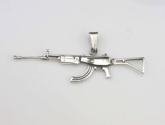 Men's Hiphop Stainless Steel Huge Large AK 47 Gun Pendant Necklace Chain  Jewelry Accessories - AliExpress