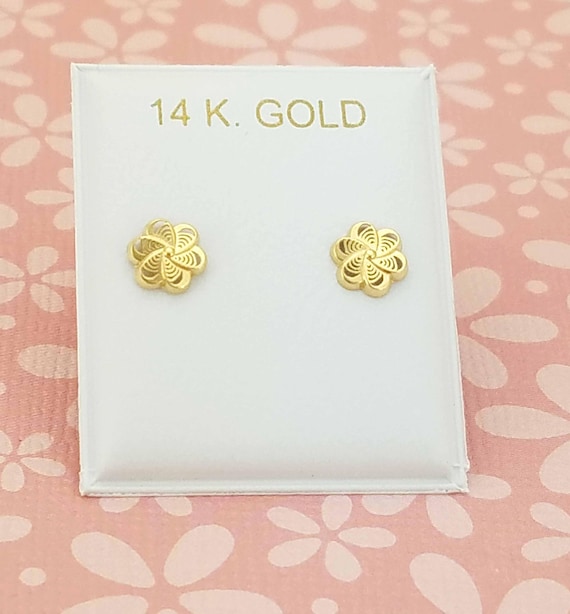 Girl 14k gold stud best sale earrings