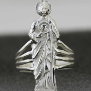 Heiliger Jude Thaddeus Ring, Sterling Silber 925 Ring, Heiliger Jude Thaddeus Ring, Milagro, Silber Ring