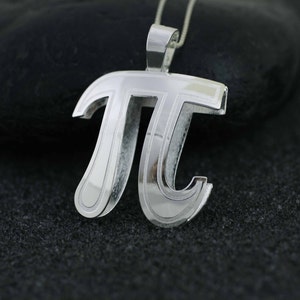 Collar de plata esterlina Pi, PI plata collar, joyería de las matemáticas, Pitágoras, joyería geek,