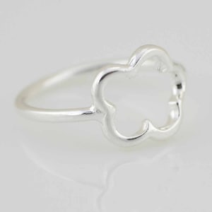 Sterling Silver Knuckle Ring, Sterling Silver Midi Ring, Silver Knuckle Flower Ring, Silver Minimalist Flower Ring, Modern Knuckle Ring