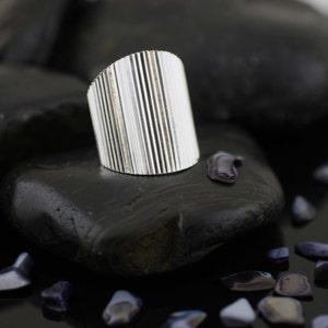 Wide Band Ring, Sterling Silver Wide Ring, Wide Cigar Band Ring, Solid Wide Cigar Ring, Silver Tube Ring, wide cuff ring / armor ring