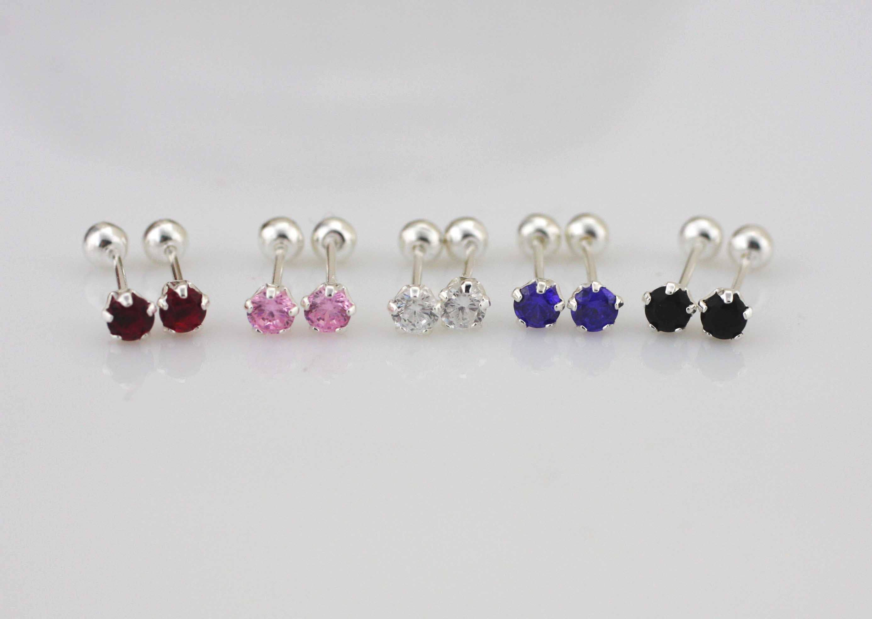 Silver Cartilage Stud Earrings Sterling Silver 3mm Stud Etsy