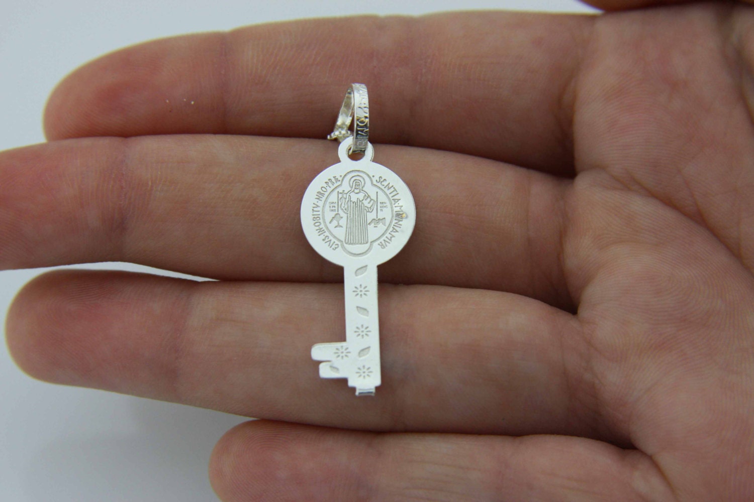 St Benedict Key. St Benedict Key in Silver. St Benedict Key Etsy