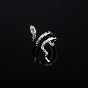 Sterling Silver Snake Ear Cuff, No Piercing, False Conch Piercing