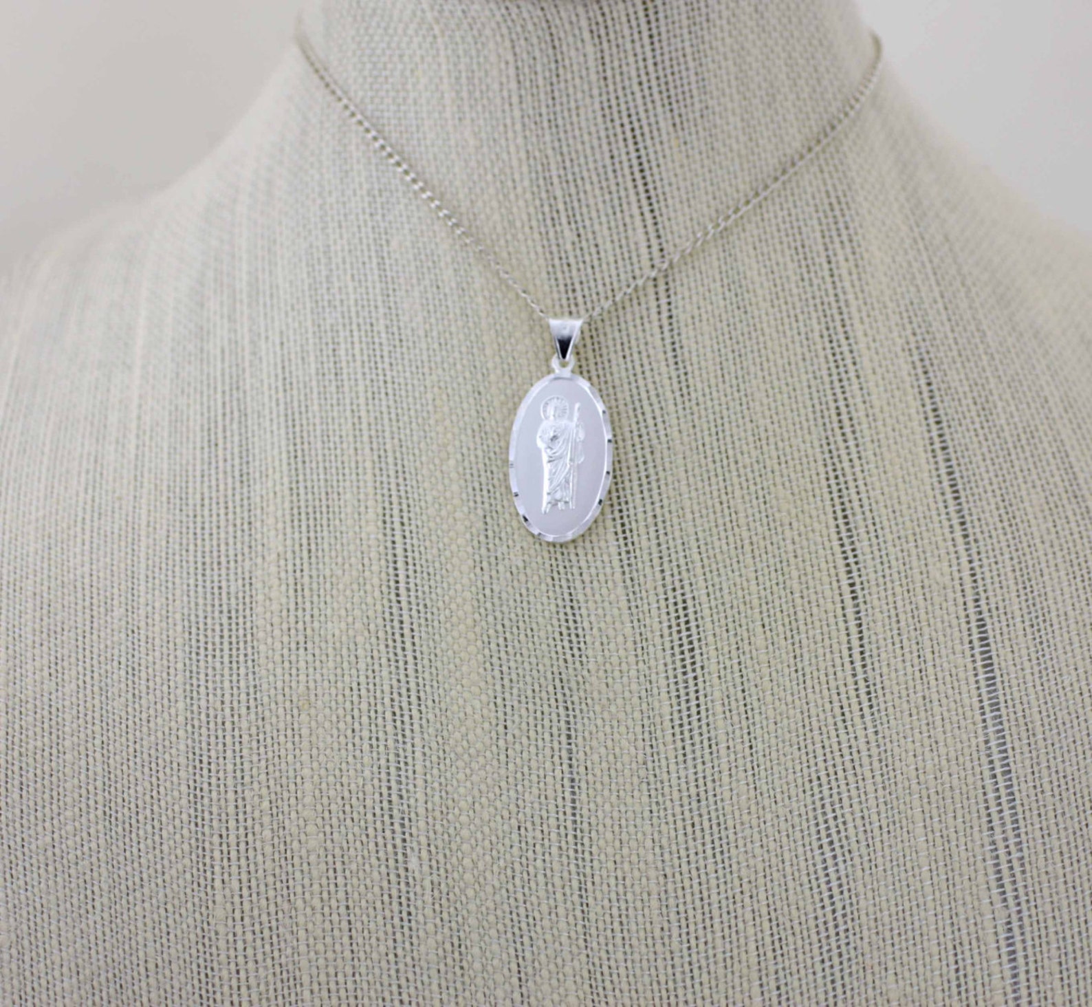 St. Jude Medal, Saint Jude Necklace, Sterling Silver St Jude Necklace ...