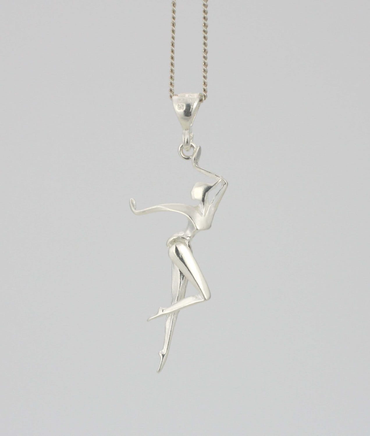 Silver Necklaces - Dancing Stone Pendant Necklace 925 Sterling Silver