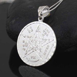 Tetragrammaton Necklace, Silver Pentagram Necklace, Sterling Silver Pentagram Necklace, Small Pentacle Necklace, Pentagram Pendant, Wicca,