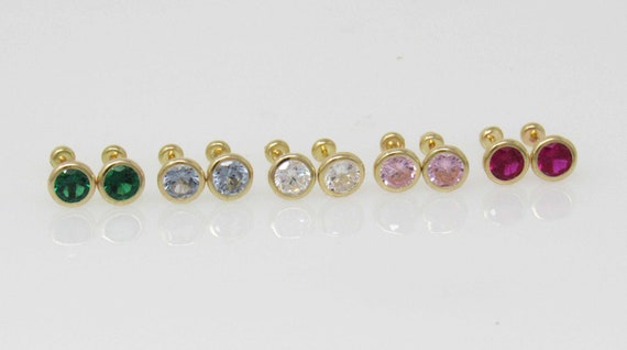 Diamonique 0.30 cttw Bezel Set Stud Earrings