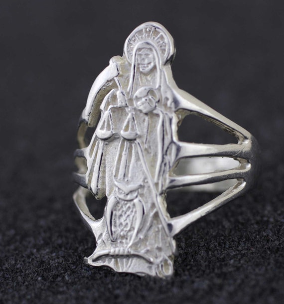 Anillos de la santa muerte de plata hotsell