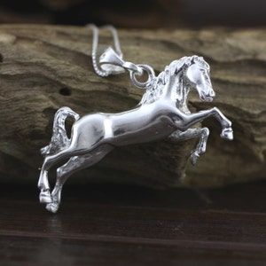 Silver Horse, Sterling Silver Horse Necklace, Horse Pendant, Silver Horse Necklace, 925 Solid Sterling Silver Horse, Animal jewelry image 1