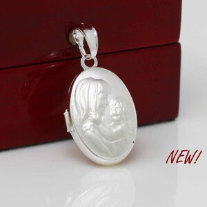 SilberMedaillon Halskette, Silber Ovale Halskette, Silber Mutter Locket, Viktorianisch Stil Locket, Brautjungfern Geschenke, Mama Halskette