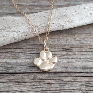 Dainty Gold Filled Paw Print Necklace / Paw Print Jewelry / Pet Parent Gift / Dog Mom Gift / Pet Memorial Jewelry  / Dog Cat Paw Necklace